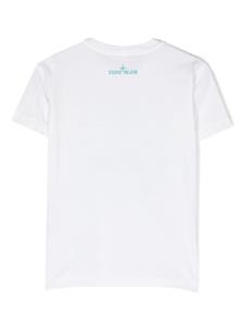 Stone Island Junior Compass-print cotton T-shirt - Wit