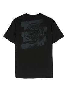 Stone Island Junior T-shirt met print - Zwart