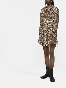 Ermanno Scervino Mini-jurk met luipaardprint - Bruin