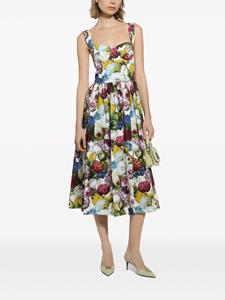 Dolce & Gabbana Midi-jurk met bloemenprint - Blauw