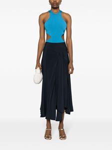 Victoria Beckham asymmetric crepe midi skirt - Blauw
