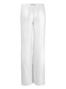 Missoni Flared broek met mesh en zigzag patroon - Zilver