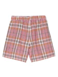 Il Gufo plaid-check linen shorts - Roze