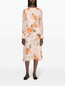 Erdem floral-print silk midi dress - Roze