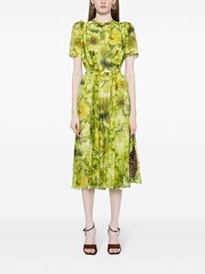 Marchesa Rosa Sedum midi-jurk met bloemenprint - Groen