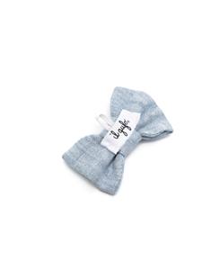 Il Gufo chambray linen bow tie - Blauw