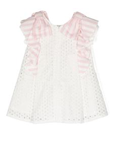Lapin House Broderie anglaise mini-jurk - Wit