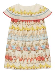 Gucci Kids x Peter Rabbit jurk met dierenprint - Beige