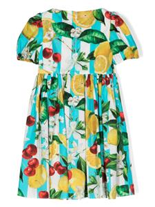 Dolce & Gabbana Kids mix-print flared dress - Wit