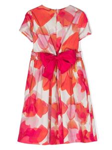Il Gufo abstract-print cotton flared dress - Roze