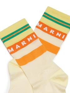 Marni Kids Logo intarsia sokken - Geel