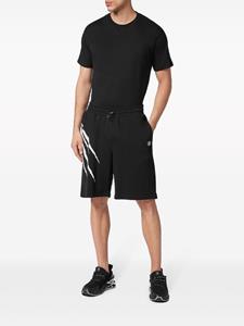 Plein Sport Shorts met elastische taille - Zwart