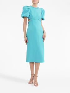 Rebecca Vallance Michelle midi-jurk met pofmouwen - Blauw
