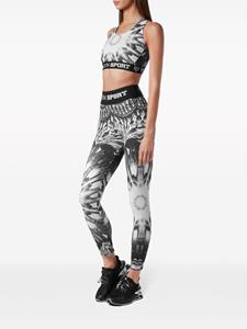 Plein Sport Skinny legging met abstracte print - Zwart