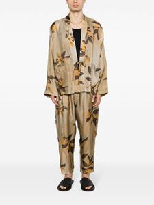 Uma Wang branches-printed tapered trousers - Beige