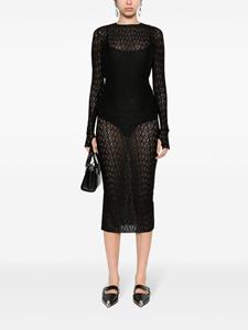 ALESSANDRO VIGILANTE semi-sheer mesh dress - Zwart