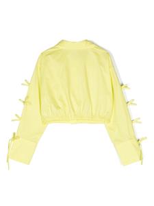 MSGM Kids bow-detailed cropped blouse - Geel