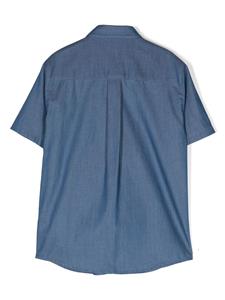 Versace Kids Medusa Head-patch chambray denim shirt - Blauw