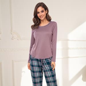 Lady Avenue Cotton Flannel Pyjama, Kleur: Winter Rose