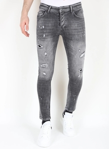 Mario Morato Ripped jeans met verfspatten stretch mm112