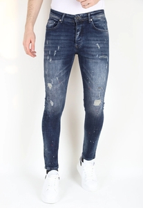 Mario Morato Slim fit jeans met verfspatten mm115