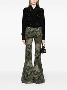 Roberto Cavalli jungle print flared trousers - Groen