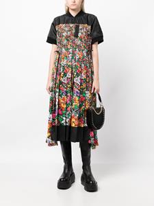 Sacai Midi-jurk met bloemenprint - Zwart