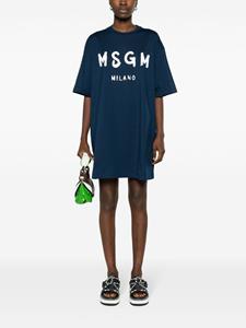 MSGM T-shirtjurk met logoprint - Blauw