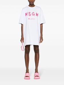 MSGM T-shirtjurk met logoprint - Wit