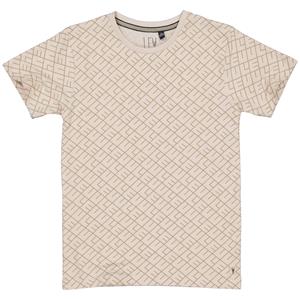 LEVV Jongens t-shirt - Kaden - AOP taupe text