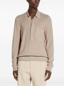 Zegna long-sleeve knit polo shirt - Beige