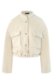 The Musthaves Bouclé Bomber Jacket Beige