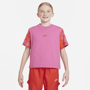 Nike Sportswear T-shirt met recht design voor meisjes - Rood
