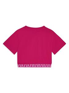 Versace Kids Greca-trim cotton T-shirt - Roze