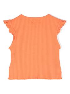 Bobo Choses logo-print ruffled T-shirt - Oranje