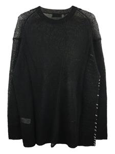 Yohji Yamamoto stitch-detail fine-knit jumper - Zwart