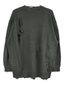 Yohji Yamamoto distressed cotton jumper - Grijs