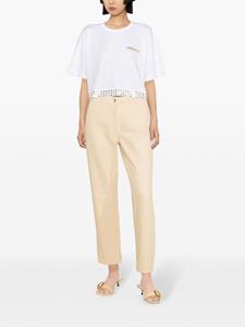 Patrizia Pepe high-rise logo-patch cropped jeans - Geel