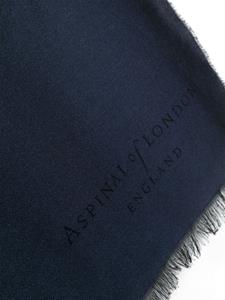Aspinal Of London Opera jacquard-logo scarf - Blauw