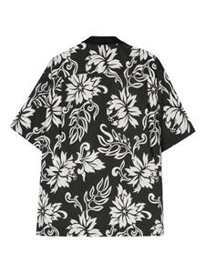 Sacai floral-print poplin shirt - Zwart