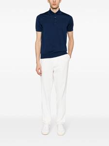 Brunello Cucinelli contrasting-trim cotton polo shirt - Blauw