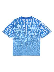 Diesel Kids monogram-print cotton T-shirt - Blauw