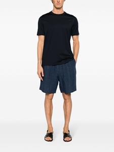 Emporio Armani wide-leg linen shorts - Blauw