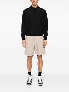 Emporio Armani mi-rise linen blend wide-leg shorts - Beige