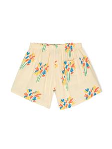 Bobo Choses floral-embroidered shorts - Geel