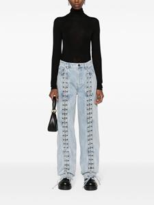 ROTATE lace-up high-rise straight jeans - Blauw