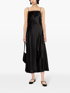 Vince sheer-panelled silk slip dress - Zwart