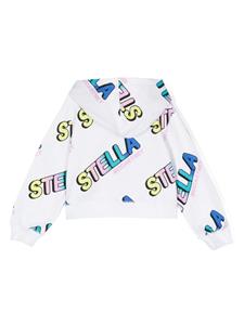 Stella McCartney Kids logo-print cotton hoodie - Wit