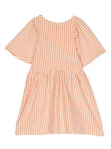 Bobo Choses logo-embroidered striped dress - Oranje