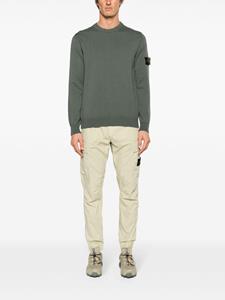 Stone Island Compass-badge mid-rise tapered cargo trousers - Groen